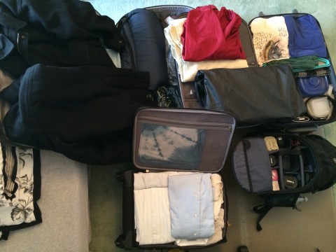 My life fits into three suitcases and a backpack.